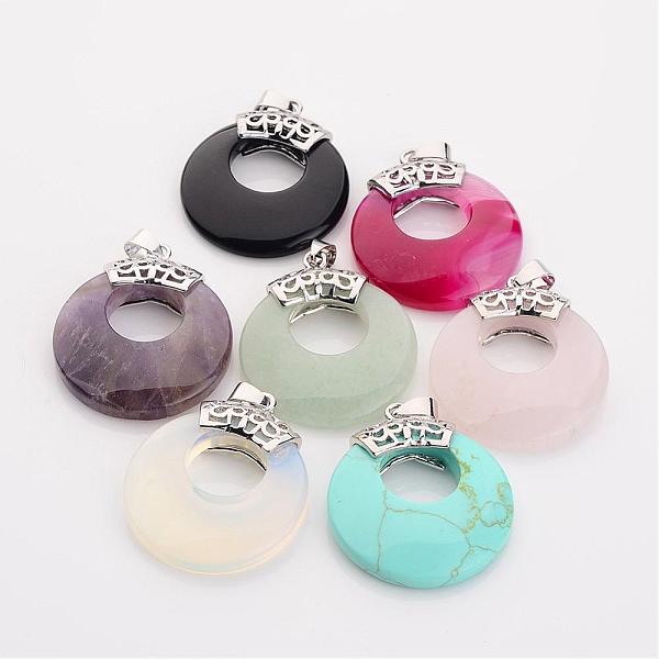 PandaHall Natural & Synthetic Mixed Stone Pendants, with Brass Findings, Flat Round, Platinum Metal Color, 28x6mm Mixed Stone Flat Round
PandaHall Natural & Synthetic Mixed Stone Pendants, with Brass Findings, Flat Round, Platinum Metal Color, 28x6mm Mixed Stone Flat Round