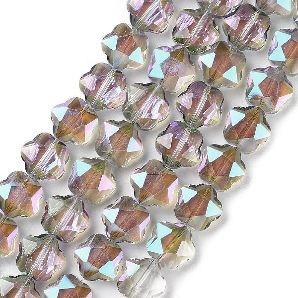 PandaHall Transparent Electroplate Glass Beads Strands, Half Rainbow Plated, Faceted Flower, Sandy Brown, 14x14x7.5mm, Hole: 1mm, about...
PandaHall Transparent Electroplate Glass Beads Strands, Half Rainbow Plated, Faceted Flower, Sandy Brown, 14x14x7.5mm, Hole: 1mm, about...