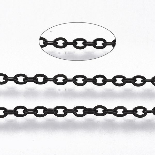 PandaHall 304 Stainless Steel Cable Chains, Soldered, Flat Oval, Gunmetal, 2.7x2x0.4mm, about 6.56 Feet(2m)/strand 304 Stainless Steel
PandaHall 304 Stainless Steel Cable Chains, Soldered, Flat Oval, Gunmetal, 2.7x2x0.4mm, about 6.56 Feet(2m)/strand 304 Stainless Steel
