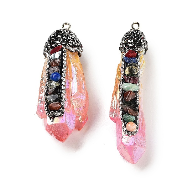 PandaHall Electroplated Raw Rough Natural Quartz Crystal Big Pendants, Spray Painted Chakra Nuggets Charms with Iron Rhinestone Findings..., Pink
PandaHall Electroplated Raw Rough Natural Quartz Crystal Big Pendants, Spray Painted Chakra Nuggets Charms with Iron Rhinestone Findings..., Pink