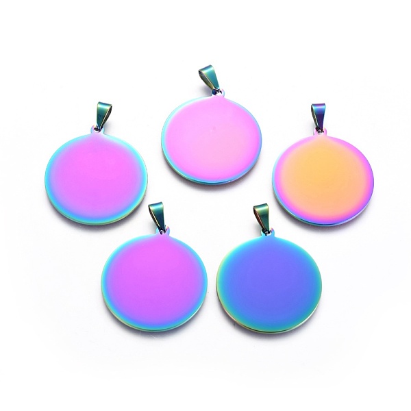 PandaHall Ion Plating(IP) 304 Stainless Steel Pendants, Flat Round, Stamping Blank Tag, Rainbow Color, 32x30x1mm, Hole: 3x7mm 304 Stainless...
PandaHall Ion Plating(IP) 304 Stainless Steel Pendants, Flat Round, Stamping Blank Tag, Rainbow Color, 32x30x1mm, Hole: 3x7mm 304 Stainless...