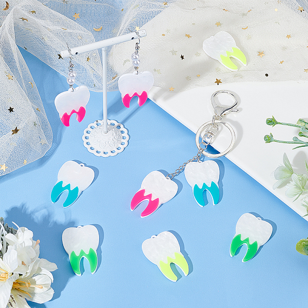 PandaHall 16pcs 4 colors Two Tone Acrylic Pendants, Tooth Shapes, Colorful, 39.5x22.5x4mm, Hole: 2mm, 4pcs/color Acrylic Others
PandaHall 16pcs 4 colors Two Tone Acrylic Pendants, Tooth Shapes, Colorful, 39.5x22.5x4mm, Hole: 2mm, 4pcs/color Acrylic Others