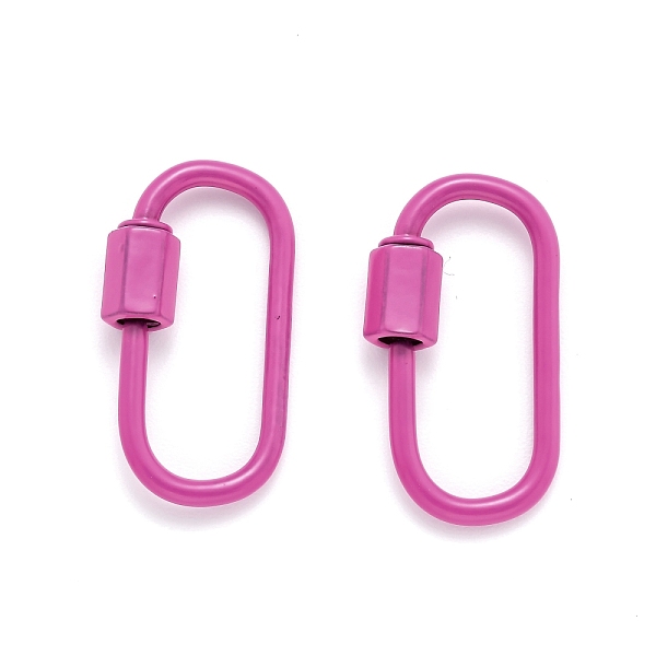 PandaHall Spray Painted Brass Screw Carabiner Lock Clasps, for Necklaces Making, Oval, Deep Pink, 26x13x2mm Brass Oval
PandaHall Spray Painted Brass Screw Carabiner Lock Clasps, for Necklaces Making, Oval, Deep Pink, 26x13x2mm Brass Oval