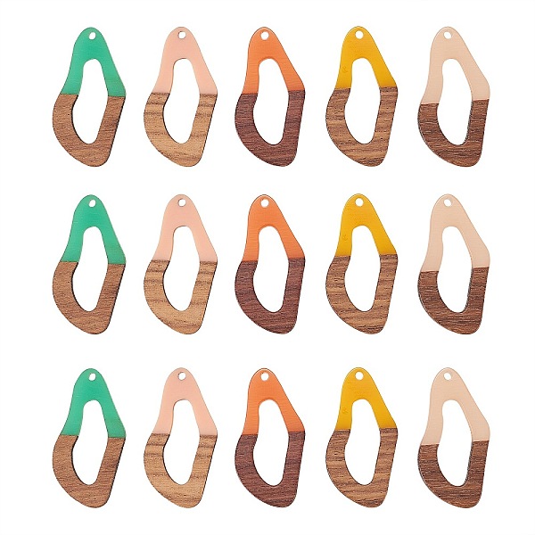 PandaHall Resin & Wood Pendants, Twisted Oval, Mixed Color, 38x19.5x4mm, Hole: 2mm, 20pcs/box Resin+Wood Twist Multicolor
PandaHall Resin & Wood Pendants, Twisted Oval, Mixed Color, 38x19.5x4mm, Hole: 2mm, 20pcs/box Resin+Wood Twist Multicolor