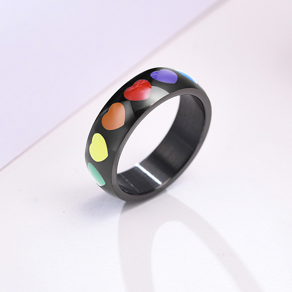 PandaHall Rainbow Color Pride Flag Enamel Heart Finger Ring, Stainless Steel Jewelry for Men Women, Electrophoresis Black, US Size 11...
PandaHall Rainbow Color Pride Flag Enamel Heart Finger Ring, Stainless Steel Jewelry for Men Women, Electrophoresis Black, US Size 11...