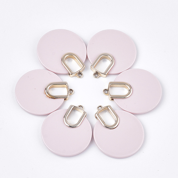 PandaHall Opaque Acrylic Pendants, with Alloy Findings, Flat Round, Light Gold, Misty Rose, 38.5x33x4.5mm, Hole: 2mm Alloy+Acrylic Flat..., Red
PandaHall Opaque Acrylic Pendants, with Alloy Findings, Flat Round, Light Gold, Misty Rose, 38.5x33x4.5mm, Hole: 2mm Alloy+Acrylic Flat..., Red