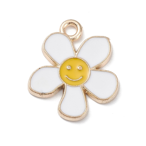 PandaHall Alloy Enamel Pendants, Light Gold, Flower with Smiling Face Charm, White, 21.5x18x1.5mm, Hole: 2mm Alloy+Enamel Flower White
PandaHall Alloy Enamel Pendants, Light Gold, Flower with Smiling Face Charm, White, 21.5x18x1.5mm, Hole: 2mm Alloy+Enamel Flower White