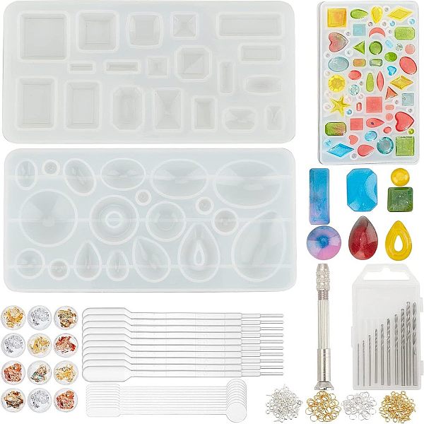PandaHall Olycraft DIY Epoxy Resin Crafts, with Silicone Pendant & Cabochon & Mixed Shape Molds, UV Gel Nail Art Tinfoil, Disposable Plastic...
PandaHall Olycraft DIY Epoxy Resin Crafts, with Silicone Pendant & Cabochon & Mixed Shape Molds, UV Gel Nail Art Tinfoil, Disposable Plastic...