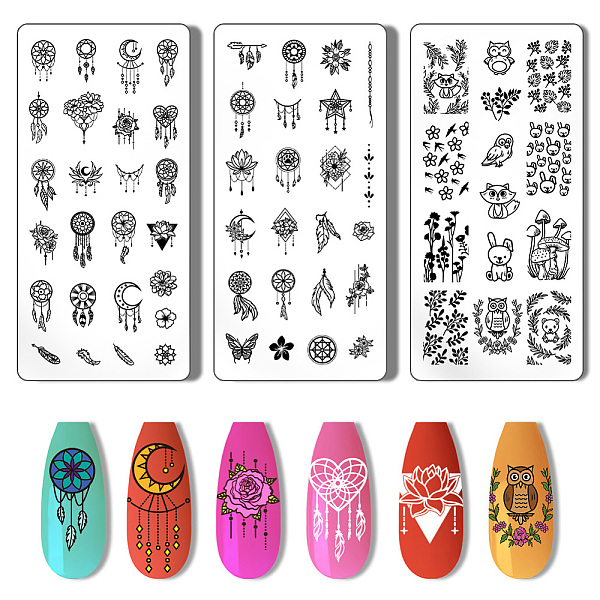 PandaHall Stainless Steel DIY Nail Art Templates, Template Tool, Rectangle, Mixed Shapes, 12x6cm, 3pcs/set Stainless Steel Mixed Shapes
PandaHall Stainless Steel DIY Nail Art Templates, Template Tool, Rectangle, Mixed Shapes, 12x6cm, 3pcs/set Stainless Steel Mixed Shapes
