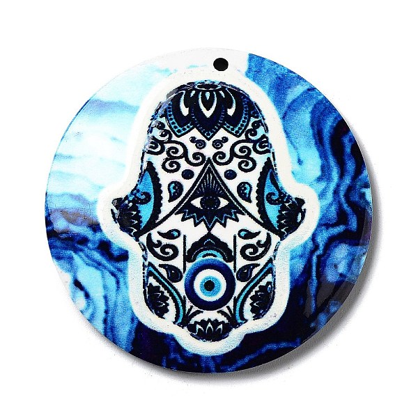 PandaHall Opaque Acrylic Pendants, Flat Round with Hamsa Hand & Evil Eye, Blue, 42.5x2mm, Hole: 1.5mm Acrylic Flat Round Blue
PandaHall Opaque Acrylic Pendants, Flat Round with Hamsa Hand & Evil Eye, Blue, 42.5x2mm, Hole: 1.5mm Acrylic Flat Round Blue