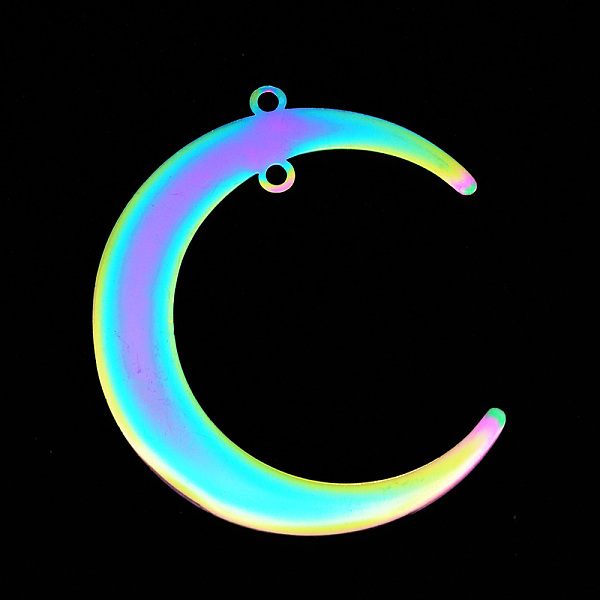 PandaHall 201 Stainless Steel 2-Loop Link Pendants, Laser Cut, Crescent, Rainbow Color, 37x31x1mm, Hole: 1.6mm 201 Stainless Steel Moon
PandaHall 201 Stainless Steel 2-Loop Link Pendants, Laser Cut, Crescent, Rainbow Color, 37x31x1mm, Hole: 1.6mm 201 Stainless Steel Moon