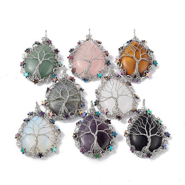 PandaHall Natural & Synthetic Mixed Gemstone Big Pendants, Teardrop Charms, with Rack Plating Platinum Plated Copper Wire Tree and...
PandaHall Natural & Synthetic Mixed Gemstone Big Pendants, Teardrop Charms, with Rack Plating Platinum Plated Copper Wire Tree and...