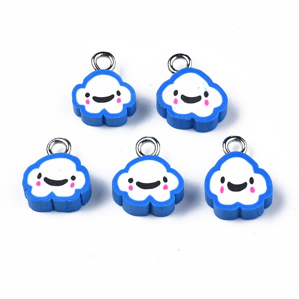 PandaHall Handmade Polymer Clay Charms, with Platinum Plated Iron Loop, Cloud with Smile, Dodger Blue, 11~14x9~11.5x4mm, Hole: 1.8mm Polymer...
PandaHall Handmade Polymer Clay Charms, with Platinum Plated Iron Loop, Cloud with Smile, Dodger Blue, 11~14x9~11.5x4mm, Hole: 1.8mm Polymer...