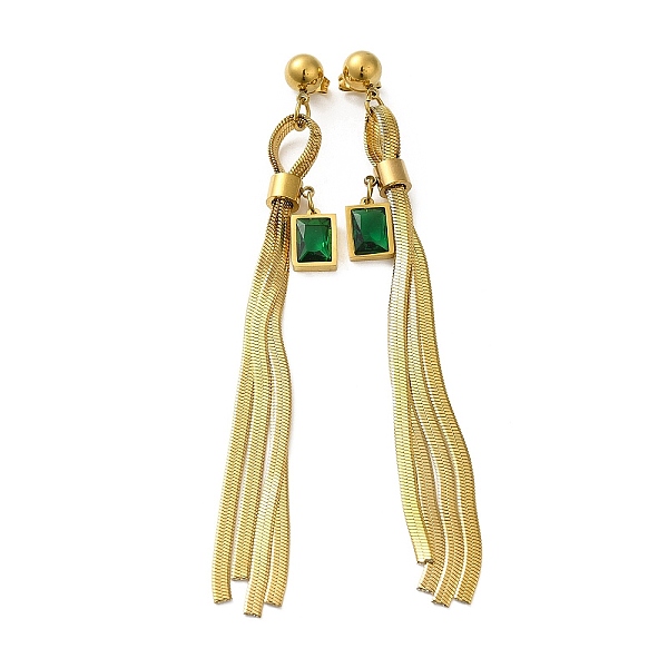 PandaHall Rhinestone Long Dangle Stud Earrings, Golden Titanium Steel Chains Tassel Earrings, Rectangle, 90x10mm Rhinestone Rectangle
PandaHall Rhinestone Long Dangle Stud Earrings, Golden Titanium Steel Chains Tassel Earrings, Rectangle, 90x10mm Rhinestone Rectangle