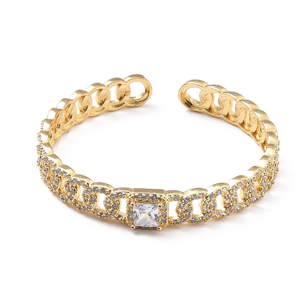 PandaHall Clear Cubic Zirconia Curb Chain Shape Open Cuff Bangle, Brass Jewelry for Women, Cadmium Free & Lead Free, Real 18K Gold Plated...
PandaHall Clear Cubic Zirconia Curb Chain Shape Open Cuff Bangle, Brass Jewelry for Women, Cadmium Free & Lead Free, Real 18K Gold Plated...