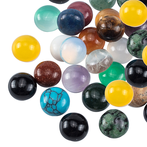 PandaHall Natural & Synthetic Gemstone Cabochons, Flat Round, 8x3~4mm, 23materials, 2pcs/material, 46pcs/box Mixed Stone Flat Round
PandaHall Natural & Synthetic Gemstone Cabochons, Flat Round, 8x3~4mm, 23materials, 2pcs/material, 46pcs/box Mixed Stone Flat Round