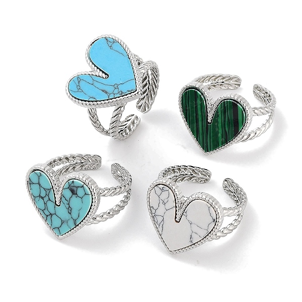 PandaHall 304 Stainless Steel Ring, Adjustable Synthetic Mixed Stone Rings, Heart, 18x17.5mm, Inner Diameter: Adjustable Mixed Stone Heart
PandaHall 304 Stainless Steel Ring, Adjustable Synthetic Mixed Stone Rings, Heart, 18x17.5mm, Inner Diameter: Adjustable Mixed Stone Heart