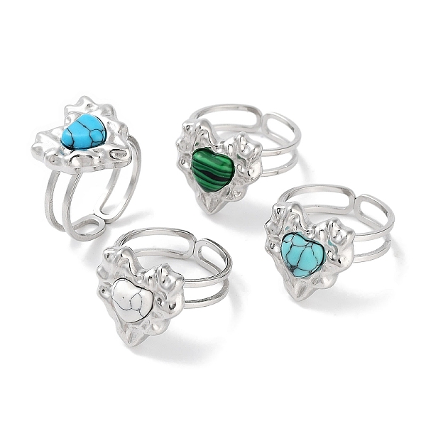 PandaHall Ion Plating(IP) 304 Stainless Steel Ring, Adjustable Synthetic Mixed Stone Rings, Heart, 15x15.5mm, Inner Diameter: Adjustable...
PandaHall Ion Plating(IP) 304 Stainless Steel Ring, Adjustable Synthetic Mixed Stone Rings, Heart, 15x15.5mm, Inner Diameter: Adjustable...