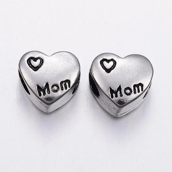 PandaHall Mother's Day Theme, 304 Stainless Steel European Beads, Large Hole Beads, Heart with Word Mom, Mixed Color, 10.5x11.5x8mm, Hole...
PandaHall Mother's Day Theme, 304 Stainless Steel European Beads, Large Hole Beads, Heart with Word Mom, Mixed Color, 10.5x11.5x8mm, Hole...