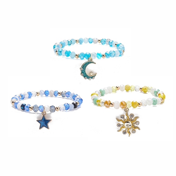 PandaHall 3Pcs 3 Style Moon & Sun & Star Alloy Enamel Charm Stretch Bracelets Set with Glass for Women, Mixed Color, Inner Diameter: 2-1/8..., Multicolor
PandaHall 3Pcs 3 Style Moon & Sun & Star Alloy Enamel Charm Stretch Bracelets Set with Glass for Women, Mixed Color, Inner Diameter: 2-1/8..., Multicolor