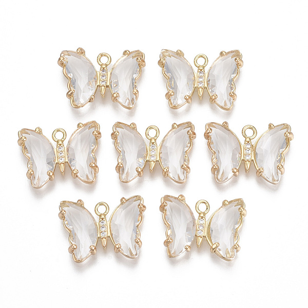 PandaHall Glass Pendants, with Micro Pave Cubic Zirconia and Brass Open Back Settings, Faceted, Butterfly, Light Gold, Clear, 15.5x20x4mm...
PandaHall Glass Pendants, with Micro Pave Cubic Zirconia and Brass Open Back Settings, Faceted, Butterfly, Light Gold, Clear, 15.5x20x4mm...