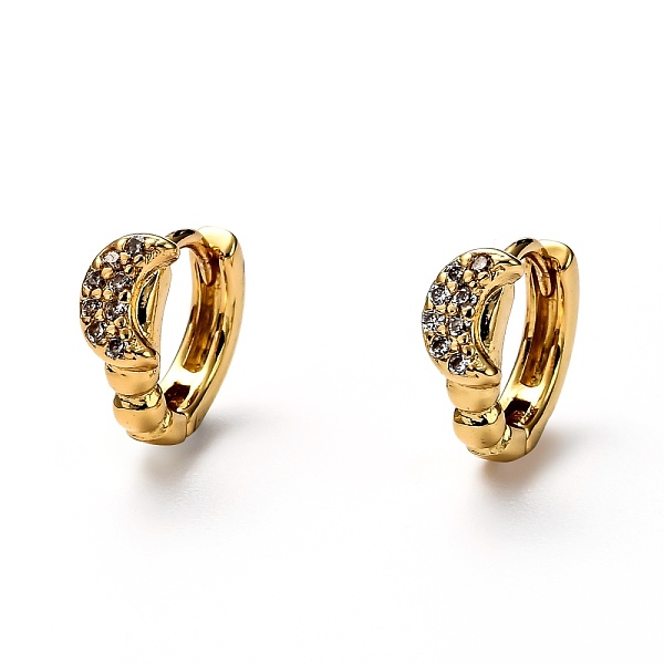 PandaHall Brass Micro Pave Clear Cubic Zirconia Huggie Hoop Earrings, Ring with Moon, Real 18K Gold Plated, 9x2mm, Pin: 1mm Brass Moon Clear
PandaHall Brass Micro Pave Clear Cubic Zirconia Huggie Hoop Earrings, Ring with Moon, Real 18K Gold Plated, 9x2mm, Pin: 1mm Brass Moon Clear
