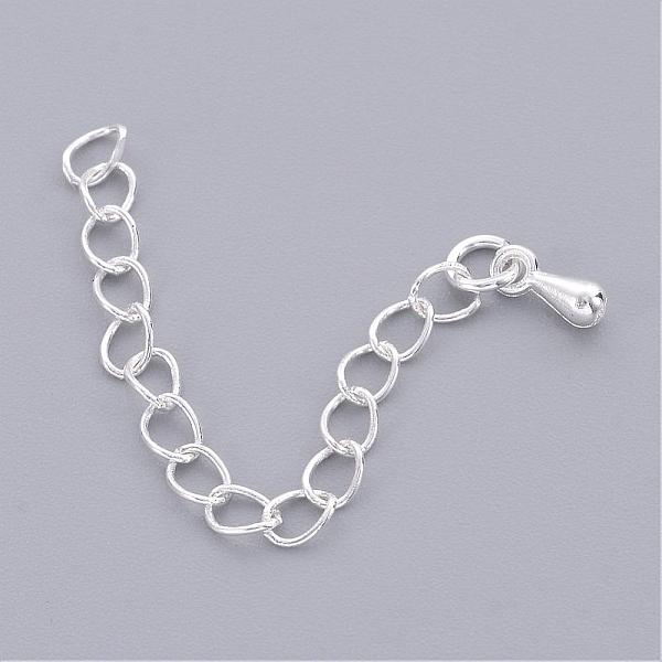 PandaHall Brass Chain Extender, with Curb Chains and Teardrop Charms, Silver Color Plated, 40~58x3mm, Link: 4x3mm Brass
PandaHall Brass Chain Extender, with Curb Chains and Teardrop Charms, Silver Color Plated, 40~58x3mm, Link: 4x3mm Brass