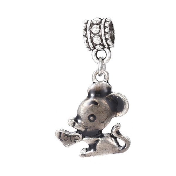 PandaHall Tibetan Style Alloy European Dangle Charms, with Enamel, Large Hole Pendants, Mouse, Gray, Antique Silver, 31mm, Hole: 5mm, Mouse...
PandaHall Tibetan Style Alloy European Dangle Charms, with Enamel, Large Hole Pendants, Mouse, Gray, Antique Silver, 31mm, Hole: 5mm, Mouse...