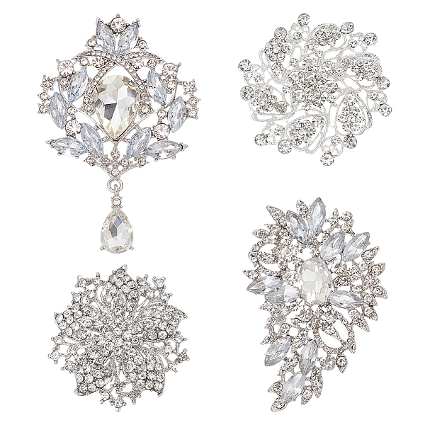 PandaHall ANATTASOUL 4Pcs 4 Style Rhinestone Flower Brooch Pins, Silver Alloy Badges for Backpack Clothes, Crystal, 52~95x8~19mm, 1Pc/style..., Clear
PandaHall ANATTASOUL 4Pcs 4 Style Rhinestone Flower Brooch Pins, Silver Alloy Badges for Backpack Clothes, Crystal, 52~95x8~19mm, 1Pc/style..., Clear