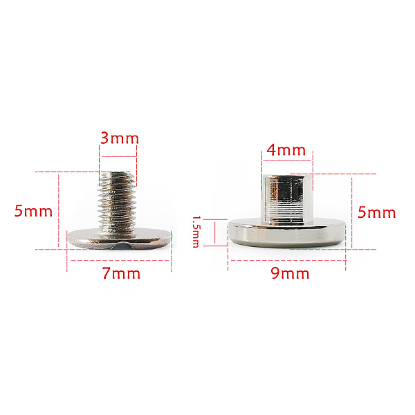 PandaHall Brass Rivets, with Iron Screw, for Purse Handbag Shoes Leather Craft Clothes Belt Bookbinding, Round, Platinum, 0.9x0.5cm Brass...
PandaHall Brass Rivets, with Iron Screw, for Purse Handbag Shoes Leather Craft Clothes Belt Bookbinding, Round, Platinum, 0.9x0.5cm Brass...