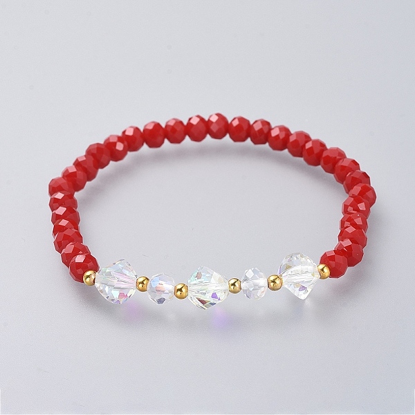 PandaHall Stretch Bracelets, with Glass Beads and Brass Spacer, Red, 2-1/8 inch(5.3cm) Glass Red
PandaHall Stretch Bracelets, with Glass Beads and Brass Spacer, Red, 2-1/8 inch(5.3cm) Glass Red