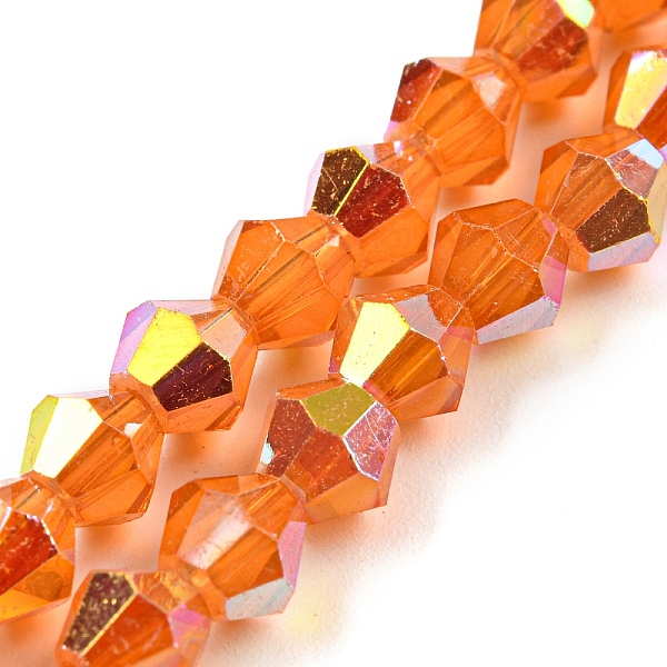 PandaHall Baking Painted Transparent Glass Beads Strands, Half Electroplate, AB Color Plated, Faceted, Bicone, Dark Orange, 6x5.5mm, Hole...
PandaHall Baking Painted Transparent Glass Beads Strands, Half Electroplate, AB Color Plated, Faceted, Bicone, Dark Orange, 6x5.5mm, Hole...
