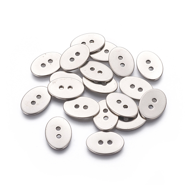 PandaHall 201 Stainless Steel Buttons, Oval, 2-Hole, Stainless Steel Color, 17x12x1mm, Hole: 1.8mm 201 Stainless Steel Oval
PandaHall 201 Stainless Steel Buttons, Oval, 2-Hole, Stainless Steel Color, 17x12x1mm, Hole: 1.8mm 201 Stainless Steel Oval