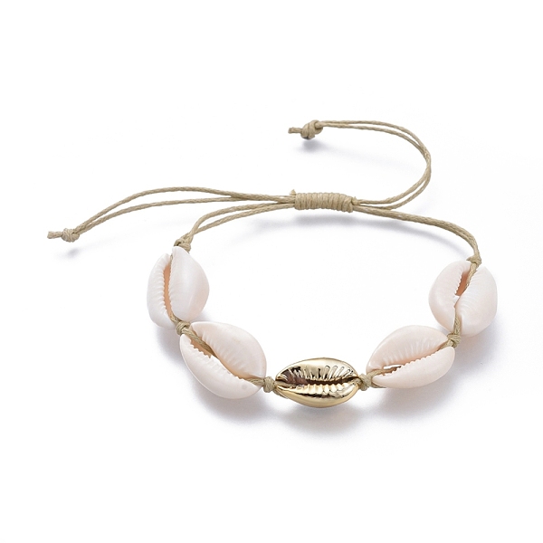 PandaHall Adjustable Waxed Cotton Cord Braided Bead Bracelets, with Electroplated Cowrie Shell Beads and Natural Cowrie Shell Beads, White...
PandaHall Adjustable Waxed Cotton Cord Braided Bead Bracelets, with Electroplated Cowrie Shell Beads and Natural Cowrie Shell Beads, White...