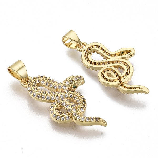 PandaHall Brass Micro Pave Clear Cubic Zirconia Pendants, Snake, Real 18K Gold Plated, 25x14x3mm, Hole: 4.5x3mm Brass+Cubic Zirconia Snake...
PandaHall Brass Micro Pave Clear Cubic Zirconia Pendants, Snake, Real 18K Gold Plated, 25x14x3mm, Hole: 4.5x3mm Brass+Cubic Zirconia Snake...