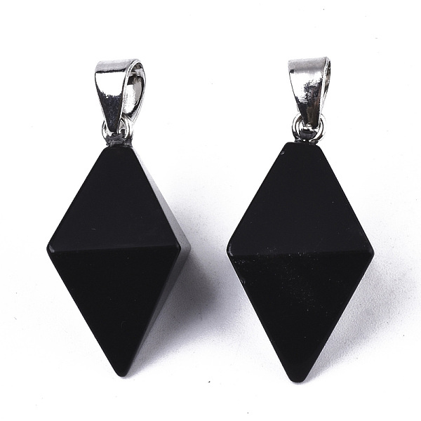 PandaHall Natural Black Stone Double Terminated Pointed Pendants, with Platinum Plated Iron Pinch Bail, Bicone, 27~30x19~20x19~20mm, Hole...
PandaHall Natural Black Stone Double Terminated Pointed Pendants, with Platinum Plated Iron Pinch Bail, Bicone, 27~30x19~20x19~20mm, Hole...