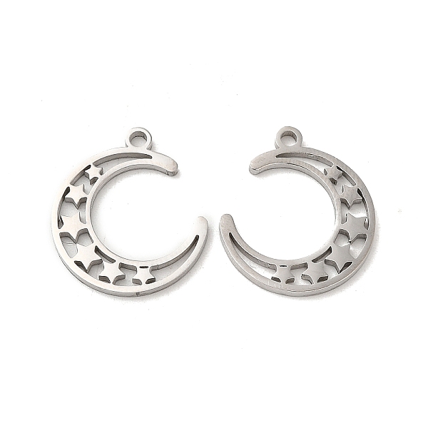 PandaHall 304 Stainless Steel Pendants, Moon with Star Charm, Stainless Steel Color, 18x16x1.5mm, Hole: 1.6mm 304 Stainless Steel Moon
PandaHall 304 Stainless Steel Pendants, Moon with Star Charm, Stainless Steel Color, 18x16x1.5mm, Hole: 1.6mm 304 Stainless Steel Moon