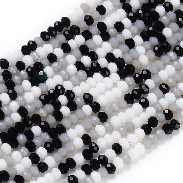 PandaHall Glass Beads Strands, Faceted, Rondelle, Black, 2~3.2x1.8~2.6mm, Hole: 0.8mm, about 185~186pcs/Strand, 15.55~15.75 inch(39.5~40cm)...
PandaHall Glass Beads Strands, Faceted, Rondelle, Black, 2~3.2x1.8~2.6mm, Hole: 0.8mm, about 185~186pcs/Strand, 15.55~15.75 inch(39.5~40cm)...