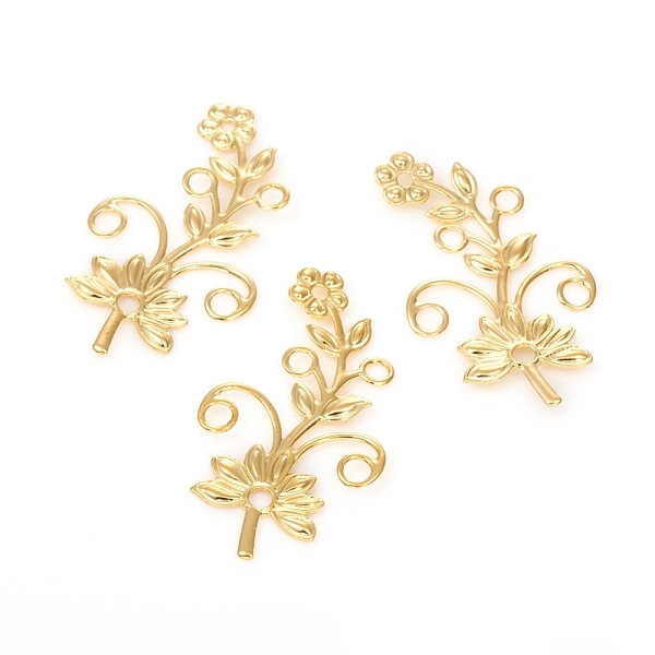 PandaHall Brass Links connectors, Long-Lasting Plated, Flower, Golden, 39x22x0.5mm, Hole: 1.6mm and 2.5mm Brass Flower
PandaHall Brass Links connectors, Long-Lasting Plated, Flower, Golden, 39x22x0.5mm, Hole: 1.6mm and 2.5mm Brass Flower
