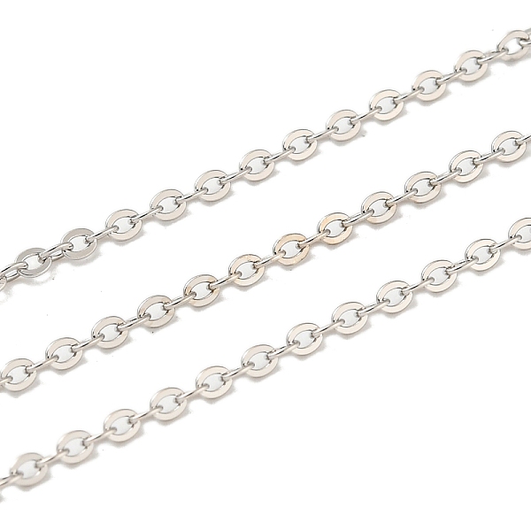 PandaHall Rhodium Plated 925 Sterling Silver Flat Cable Chains, Soldered, Platinum, Link:1.9x1.5x0.5mm. Sterling Silver
PandaHall Rhodium Plated 925 Sterling Silver Flat Cable Chains, Soldered, Platinum, Link:1.9x1.5x0.5mm. Sterling Silver