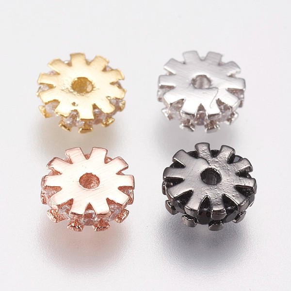 PandaHall Brass Micro Pave Cubic Zirconia Beads, Gear, Mixed Color, 6.5x2.5mm, Hole: 1mm Brass+Cubic Zirconia Flat Round Multicolor
PandaHall Brass Micro Pave Cubic Zirconia Beads, Gear, Mixed Color, 6.5x2.5mm, Hole: 1mm Brass+Cubic Zirconia Flat Round Multicolor