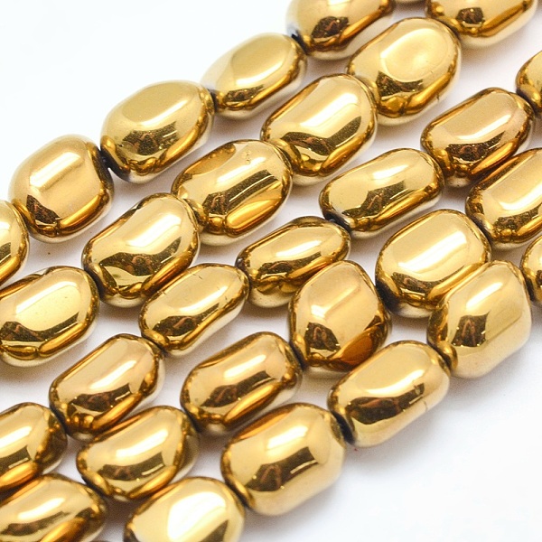 PandaHall Electroplate Non-magnetic Synthetic Hematite Beads Strands, Nuggets, Golden Plated, 7x4~5mm, Hole: 1mm, about 57pcs/strand, 15.7...
PandaHall Electroplate Non-magnetic Synthetic Hematite Beads Strands, Nuggets, Golden Plated, 7x4~5mm, Hole: 1mm, about 57pcs/strand, 15.7...