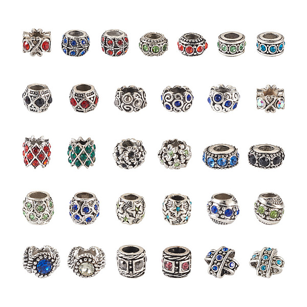 PandaHall Kissitty 58pcs 29 style Alloy Rhinestone European Beads, Large Hole Beads, Rondelle & Barrel & Column & Cross & Flat Round..., Multicolor
PandaHall Kissitty 58pcs 29 style Alloy Rhinestone European Beads, Large Hole Beads, Rondelle & Barrel & Column & Cross & Flat Round..., Multicolor