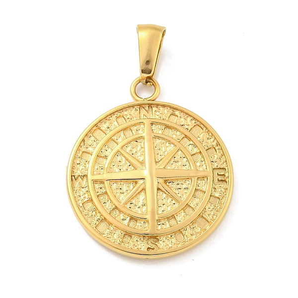 PandaHall Ion Plating(IP) 304 Stainless Steel Pendants, Flat Round with Compass Charm, Golden, 25.5x22x3mm, Hole: 7x3.5mm 304 Stainless...
PandaHall Ion Plating(IP) 304 Stainless Steel Pendants, Flat Round with Compass Charm, Golden, 25.5x22x3mm, Hole: 7x3.5mm 304 Stainless...