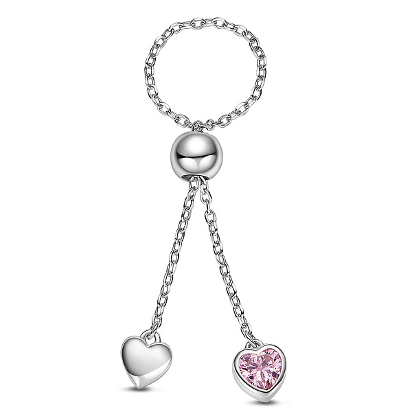 PandaHall SHEGRACE 925 Sterling Silver Rings, with Grade AAA Cubic Zirconia, Cable Chains and Round Beads, Heart, Platinum, 80mm Sterling..., Pink
PandaHall SHEGRACE 925 Sterling Silver Rings, with Grade AAA Cubic Zirconia, Cable Chains and Round Beads, Heart, Platinum, 80mm Sterling..., Pink