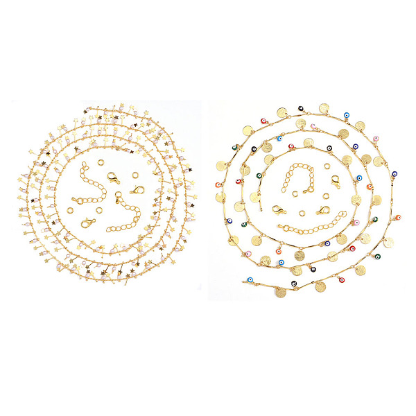 PandaHall DIY Chain Necklace Making Kit, Including Brass Bar Link Chains & Curb Chains & Chain Extenders & Jump Ring, Zinc Alloy Lobster..., Multicolor
PandaHall DIY Chain Necklace Making Kit, Including Brass Bar Link Chains & Curb Chains & Chain Extenders & Jump Ring, Zinc Alloy Lobster..., Multicolor