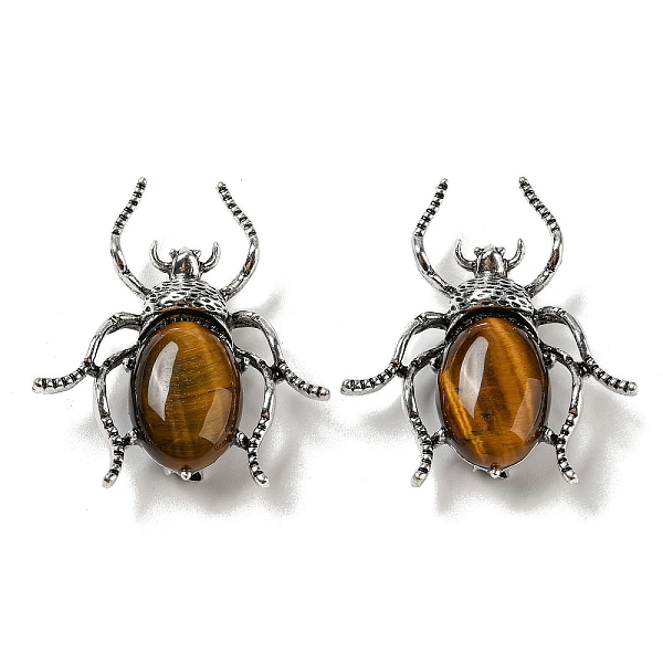 PandaHall Dual-use Items Alloy Spider Brooch, with Natural Tiger Eye, Antique Silver, 42x38x12~13mm, Hole: 4.5x4mm Tiger Eye Spider
PandaHall Dual-use Items Alloy Spider Brooch, with Natural Tiger Eye, Antique Silver, 42x38x12~13mm, Hole: 4.5x4mm Tiger Eye Spider