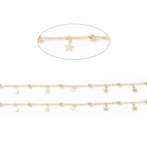 PandaHall Brass Satellite Chains with Star Charms, Soldered, with Spools, Cadmium Free & Lead Free, Real 18K Gold Plated, 2.5x2x0.2mm, 3~4mm...
PandaHall Brass Satellite Chains with Star Charms, Soldered, with Spools, Cadmium Free & Lead Free, Real 18K Gold Plated, 2.5x2x0.2mm, 3~4mm...