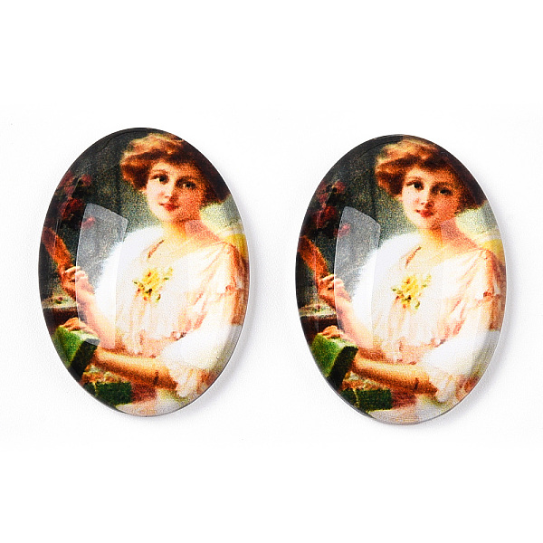 PandaHall Glass Cabochons, with European Style Pattern, Oval, Blanched Almond, 25x18x6mm Glass Oval
PandaHall Glass Cabochons, with European Style Pattern, Oval, Blanched Almond, 25x18x6mm Glass Oval