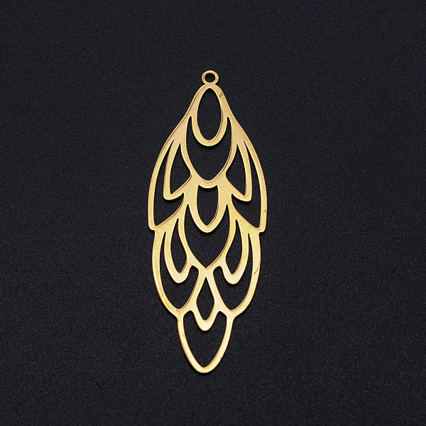 PandaHall 201 Stainless Steel Big Filigree Pendants, Flower, Golden, 52x19.5x1mm, Hole: 1.6mm 201 Stainless Steel Flower
PandaHall 201 Stainless Steel Big Filigree Pendants, Flower, Golden, 52x19.5x1mm, Hole: 1.6mm 201 Stainless Steel Flower